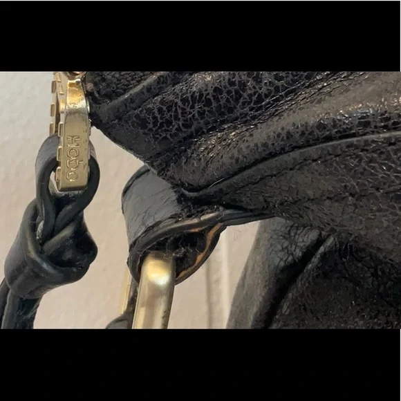 HOBO the Original Black Leather Shoulder Bag with Crossbody Strap - Picture 3 of 13